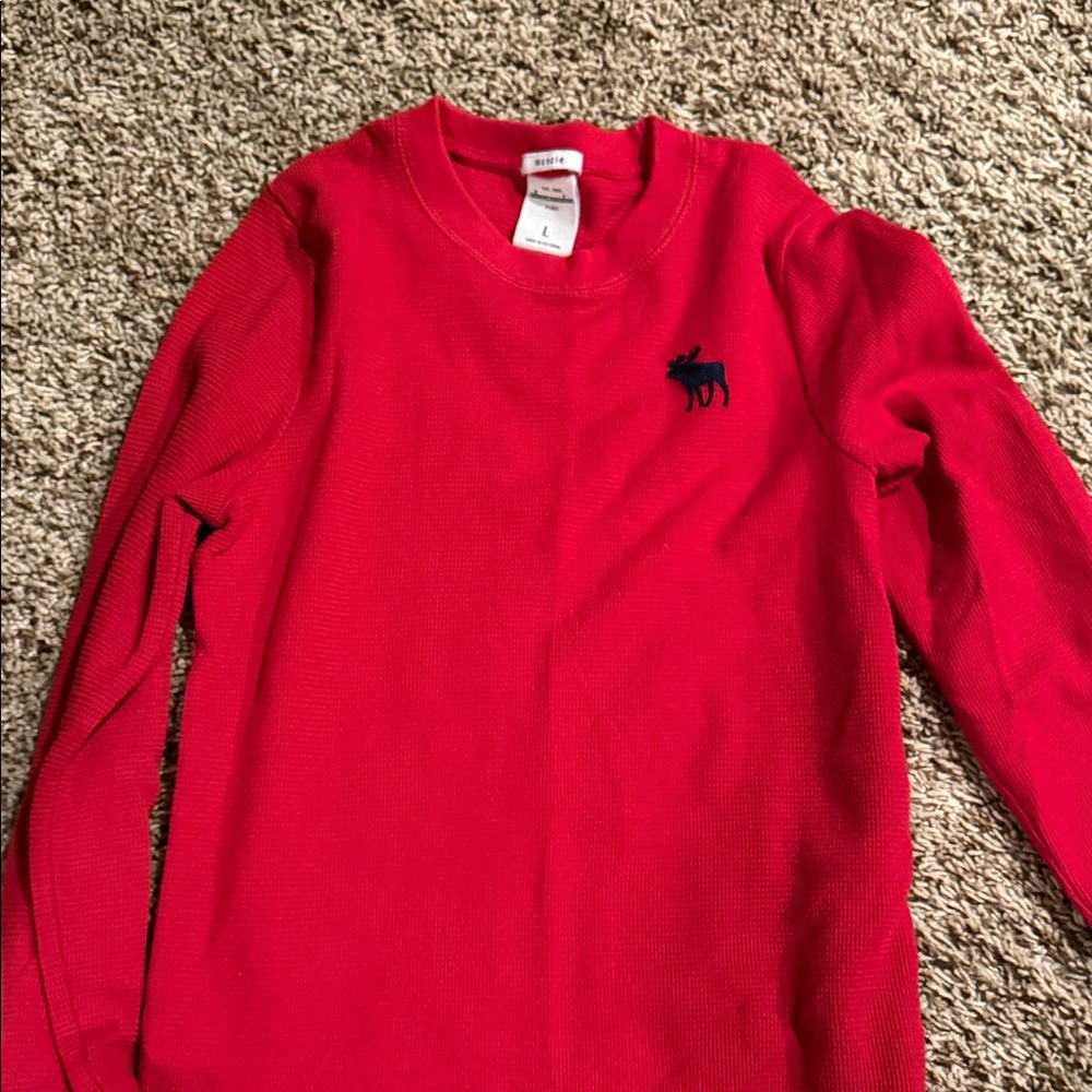 Abercrombie & Fitch Kids Vibrant Red Long Sleeve Top